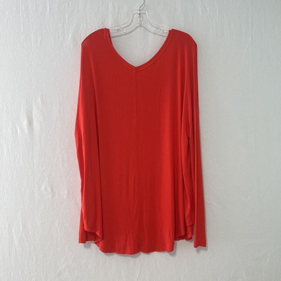 Free People Moonshine Tunic Top Women Size M Red Orange Oversized Stretch Knit - Picture 12 of 16